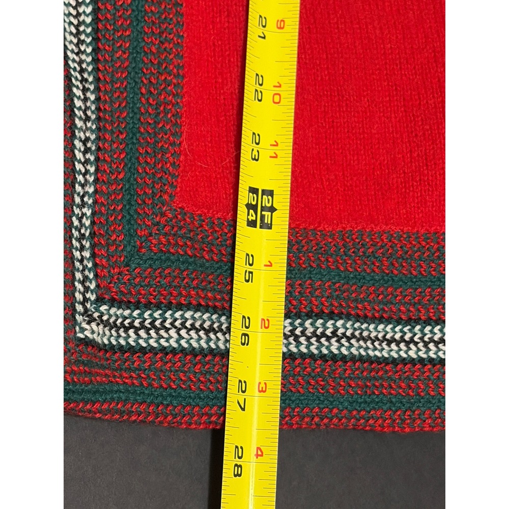 James Pringle Scottish Fashions Red Pure Wool Nordic Cardigan Mock Neck Scotland - Picture 5 of 6